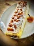 Brazo de reina con crema de nísperos (en Thermomix)