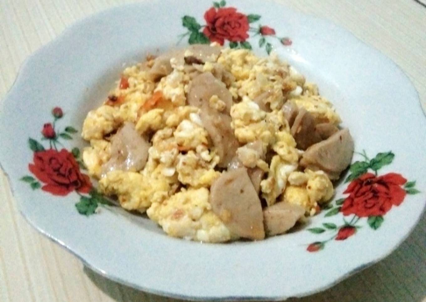 Tumis Telur orak arik Bakso simple