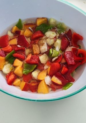 Una foto de Gazpacho afrutado