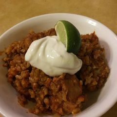 A picture of Arroz con Pollo (in electric pressure cooker).