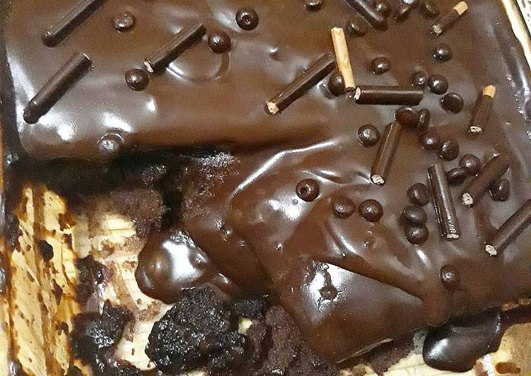 Cara Gampang Membuat Brownies vla coklat yang Menggugah Selera