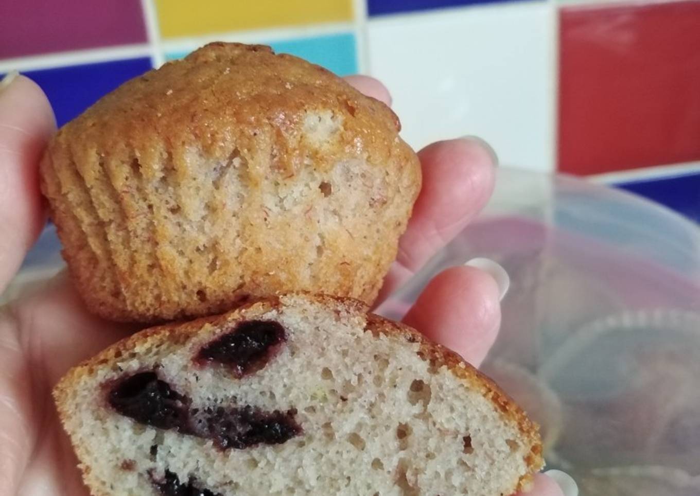 Vickys Cherry Banana Muffins, GF DF EF SF NF