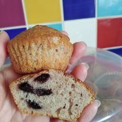 A picture of Vickys Cherry Banana Muffins, GF DF EF SF NF.