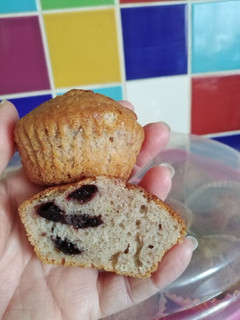 A picture of Vickys Cherry Banana Muffins, GF DF EF SF NF.
