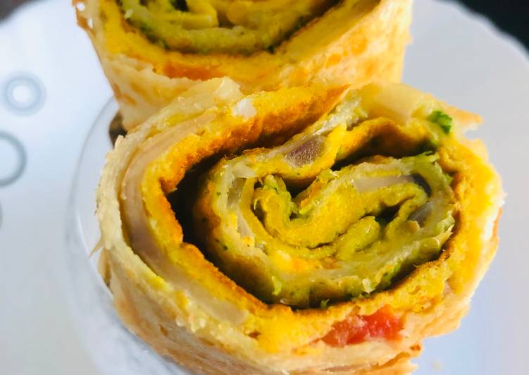 Recipe of Award-winning Egg Wraps filled with goodies (Breakfast / Lunch on the Go)