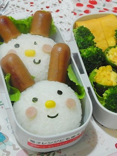 造型便當基本款入門--小兔子 的食譜成品照片