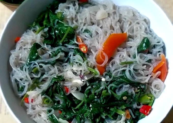 Bihun ubi Kangkung