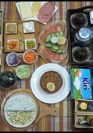 A picture of Arabic breakfast||Authentic arabic recipe||.