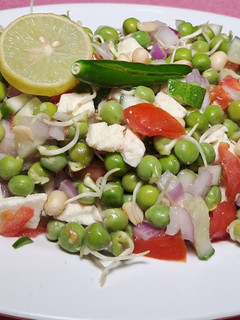 A picture of Sprout peas paneer salad Bihari style 😋 (weight loss).