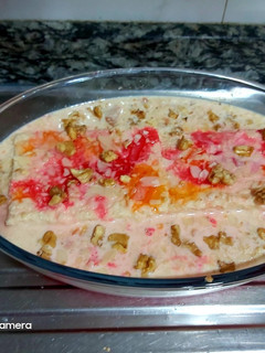 A picture of Bread and jam pudding.