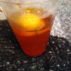 A picture of Decaf tea with lemon 🍋 lime & ginger.