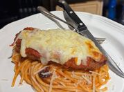 A picture of chicken breast marinara