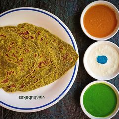 A picture of Tricolour Chutney combo and Millets - Veggies Paratha.