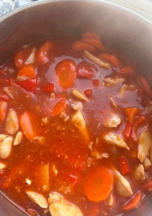 Édes savanyú csirke recept fotója