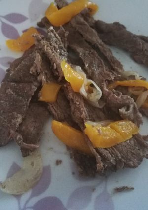 Una foto de Fajitas de res marinada