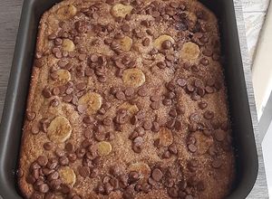 Foto de Bolo de banana e chocolate com farinha de rosca