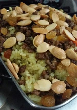 صورة لوصفة رز مع لحمه مفروما
