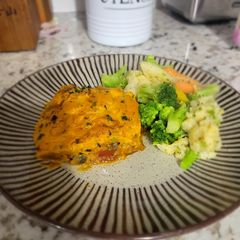 A picture of Nearly vegan sweet potato shepherds pie.