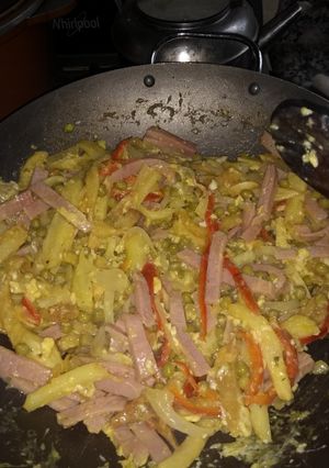 Una foto de Revuelto de gramajo a mi manera