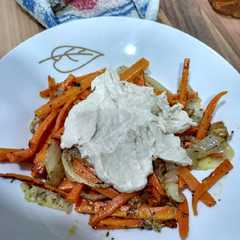 Una foto de Zanahoria al horno con hummus
