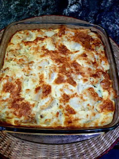 Una foto de Gratén de bacalao con espinacas
