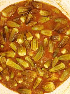 صورة لوصفة طاجن بامية باللحمة