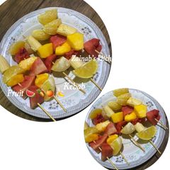 A picture of Fruit kebab recipe II🍉🍊🍌🍍.