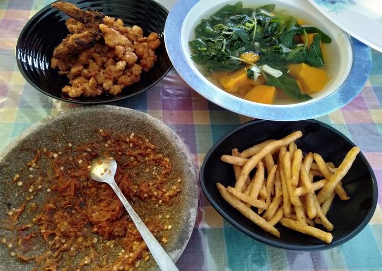 Resep Udang crispy dan sayur bayam, Enak Banget