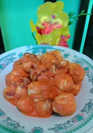 Foto resep Bakso Ayam Bumbu Balado