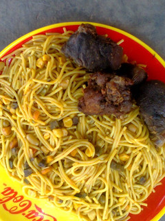 A picture of Jollof spaghetti.
