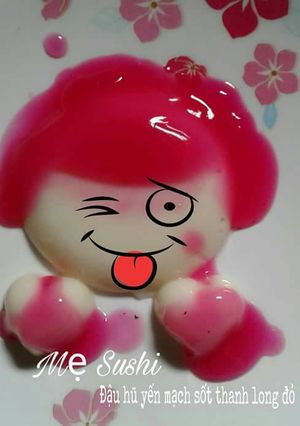 Hình của món Đậu hũ yến mạch sốt thanh long cho bé.