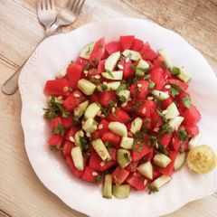 A picture of Watermelon salad.