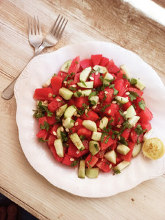 A picture of Watermelon salad.