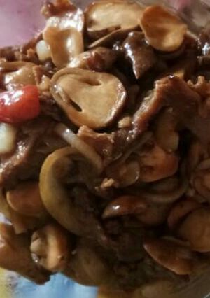Foto resep Tumis jamur dan daging saus mentega