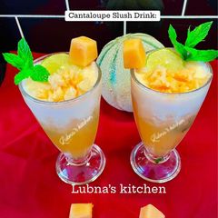 A picture of Cantaloupe Slush Drink:🍹.