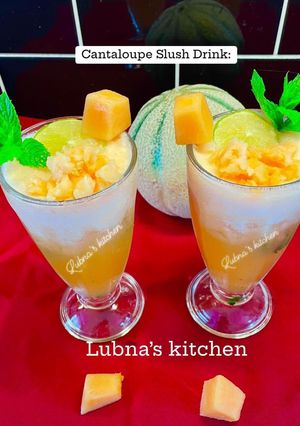 A picture of Cantaloupe Slush Drink:🍹.