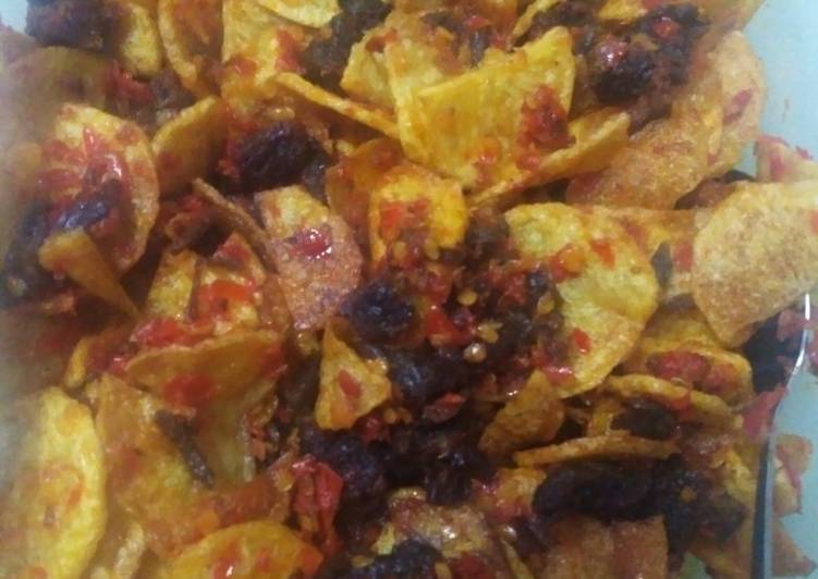 Cara Gampang Menyiapkan Daging kentang goreng sambalado yang Enak Banget