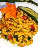 Vegetables Elbow Macaroni With Red Sauce