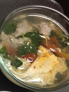 九層塔葉蕃茄肉碎加雞蛋湯 的食譜成品照片