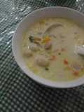 Sop cream bola bola ayam
