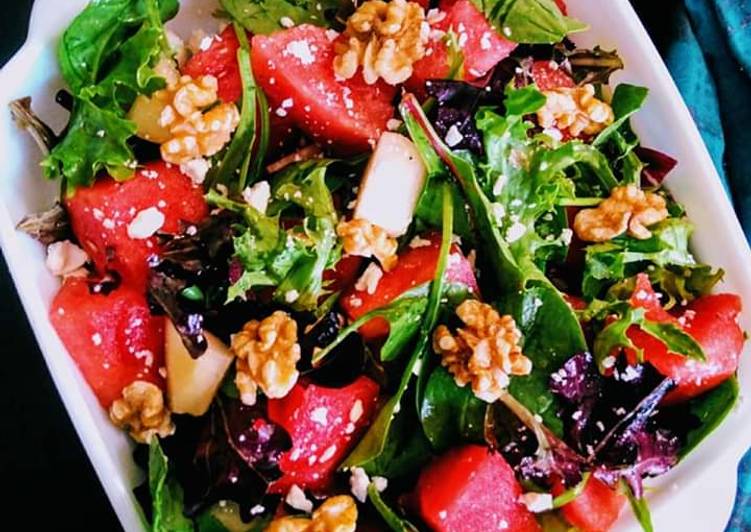 Easiest Way to Make Any-night-of-the-week Watermelon &amp; Pears Feta Salad