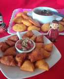 Sopaipilla mapuche con pebre mapuche