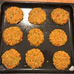 Foto principal de Hamburguesas de brócoli, zanahoria y Morrón 🥕🥦