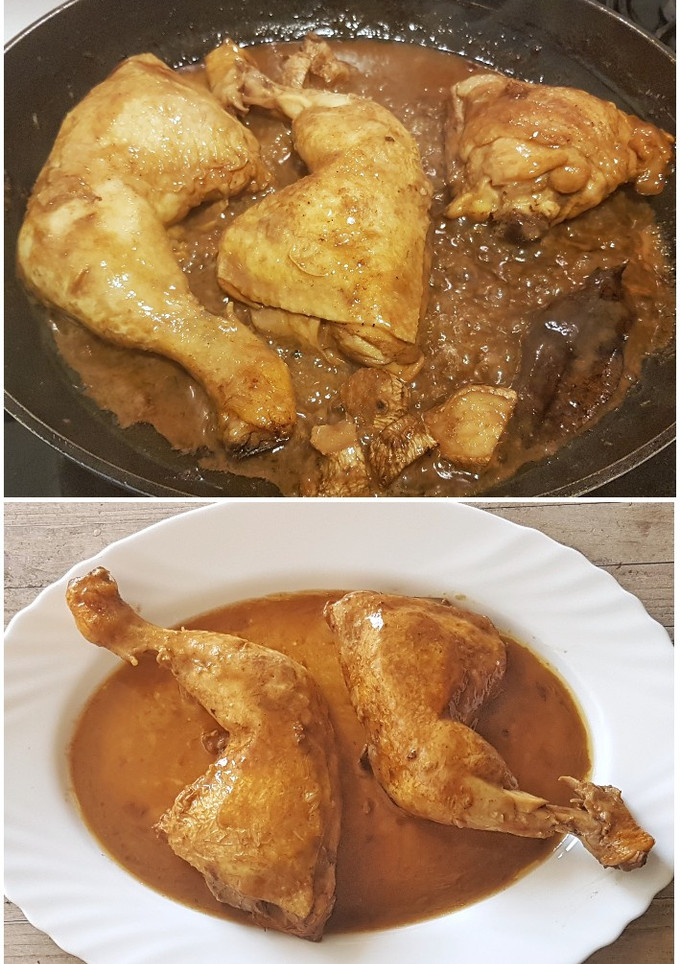 Una foto de Muslos de Pollo al Ajillo Cuba Libre Style