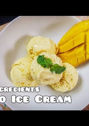 A picture of Homemade Mango Ice Cream With 3 Ingredients.