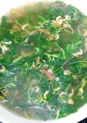 Hình của món Canh rau dền cơm nấu tép khô.