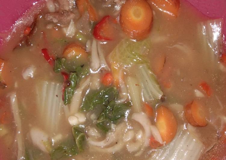 Cara Gampang Membuat Sup tetelan&amp; jamur kebun, Enak Banget