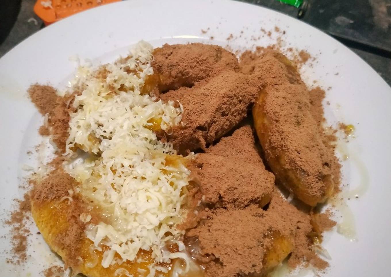 Pisang bakar keju milo