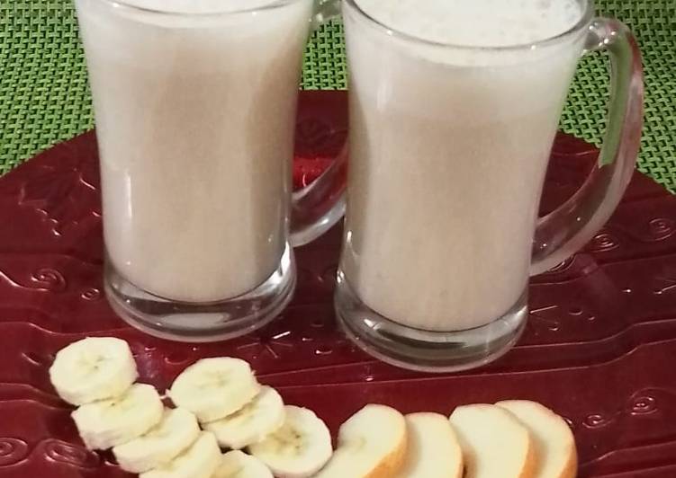 Apple and banana milk shake