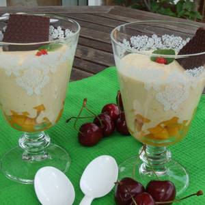 Copas de mango con chocolate aptos para dieta